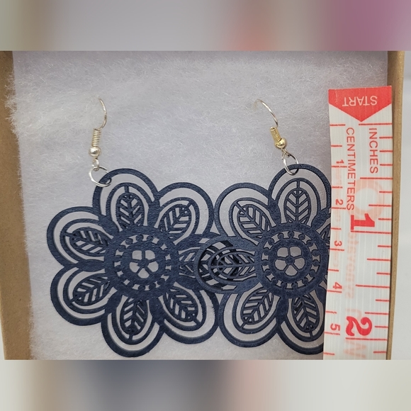3/$21 Boho navy blue earrings- handmade - Picture 3 of 3